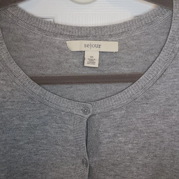 Sejour Crewneck Button Front Cardigan Sweater - Picture 2 of 6